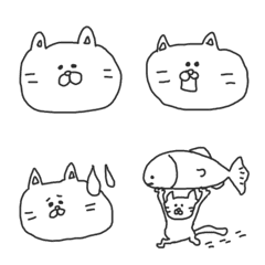 [LINE絵文字] シンプルならくがきネコ(絵文字)の画像