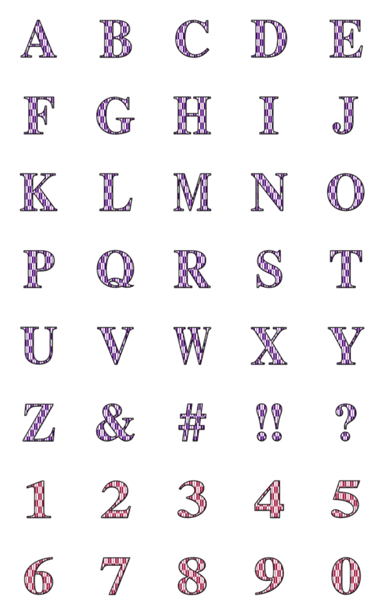 [LINE絵文字]和柄 矢絣模様 アルファベット 絵文字の画像一覧
