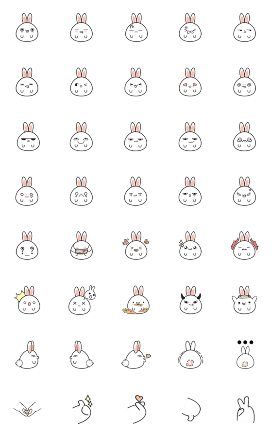 [LINE絵文字]Feels like rabbit,(@3@)の画像一覧
