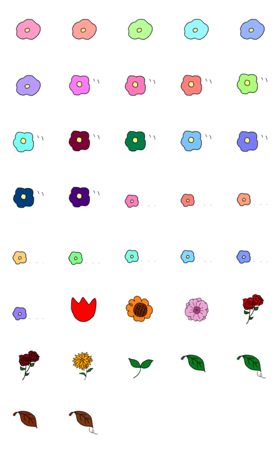 [LINE絵文字]Flowerssの画像一覧