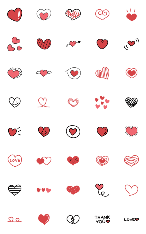[LINE絵文字]cute heart and love Emojiの画像一覧