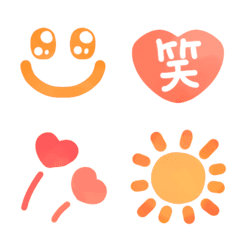 [LINE絵文字] みんな❤が使えるシンプル水彩タッチ絵文字の画像