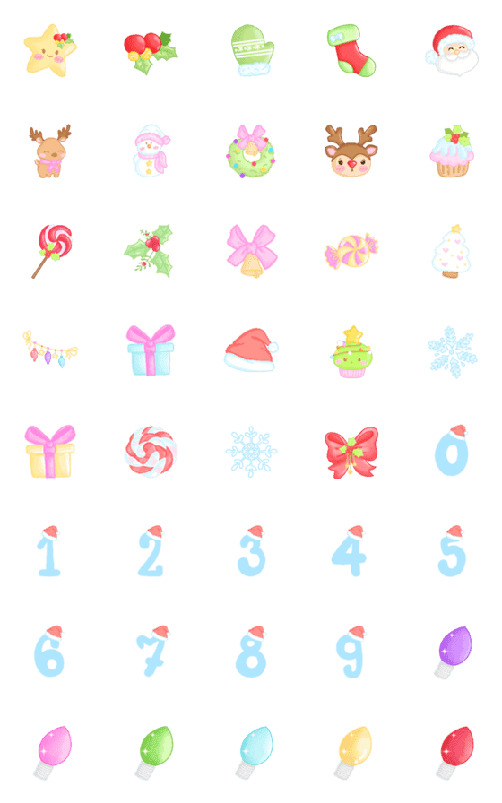 [LINE絵文字]Cutie emoji : kawaii christmas pastelの画像一覧