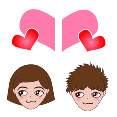 [LINE絵文字] Cute little girl ＆ little boyの画像