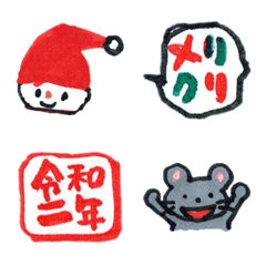 [LINE絵文字] らくがき・お正月とクリスマス絵文字2020年の画像