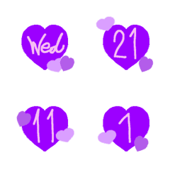 ◆紫 数字+紫 曜日◆