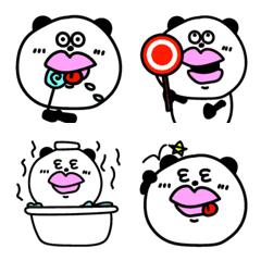 [LINE絵文字] ゆるい唇を誇張しすぎたパンダの画像