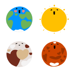 [LINE絵文字] Happy face emoji: solar systemの画像