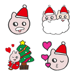 [LINE絵文字] きら目のうさぎ/ 絵文字 No.5/クリスマスの画像