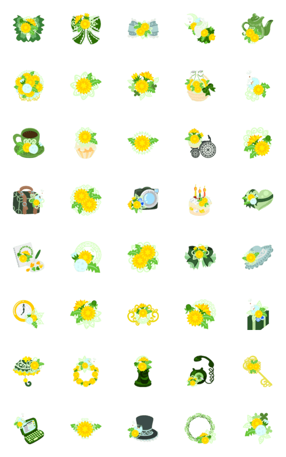 [LINE絵文字]Dandelion Emojiの画像一覧