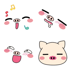 [LINE絵文字] Cute Piggy Face Emojiの画像