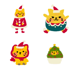 [LINE絵文字] オレンジ色の猫メリークリスマスの画像