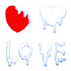 [LINE絵文字] 雪どけハート♥️吹き出し♥️の画像