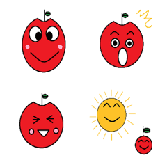 いろいろな りんごたちの絵文字メイン画像
