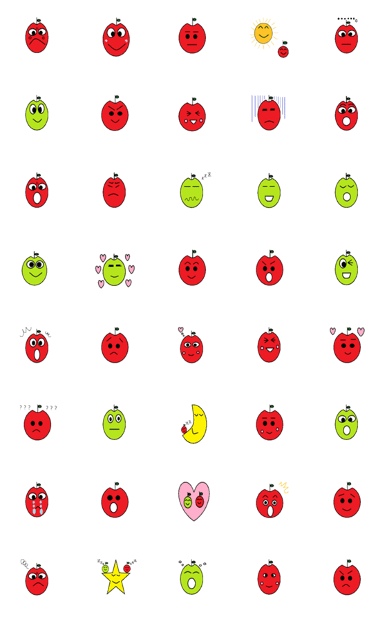 [LINE絵文字]いろいろな りんごたちの画像一覧