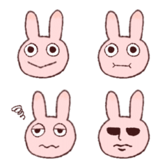 [LINE絵文字] 微妙な表情変化の絵文字(うさぎ)の画像