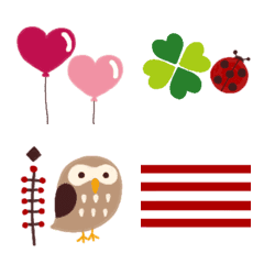 [LINE絵文字] ⭐つなげて❤カンタン❤ポストカード風Emoji3⭐の画像