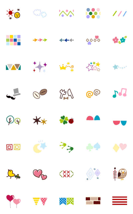 [LINE絵文字]⭐つなげて❤カンタン❤ポストカード風Emoji3⭐の画像一覧