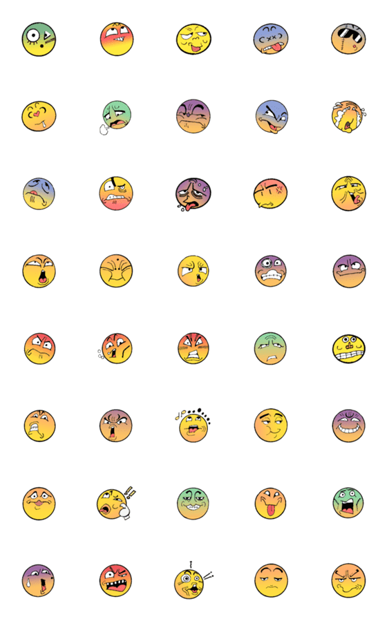 [LINE絵文字]Emoticons come crazy 05の画像一覧