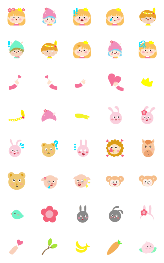 [LINE絵文字]Little Princess Little family 1の画像一覧