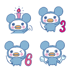 バースデーねずみのお祝い絵文字の絵文字メイン画像