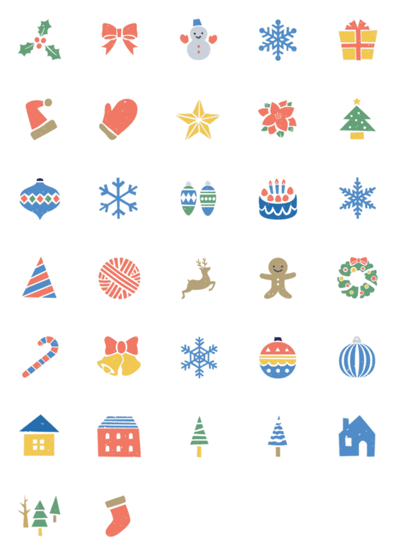 Line絵文字 メリークリスマスの小さなパターン 32種類 1円