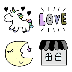 [LINE絵文字] 色んな絵文字のセット37(大人シンプル)の画像