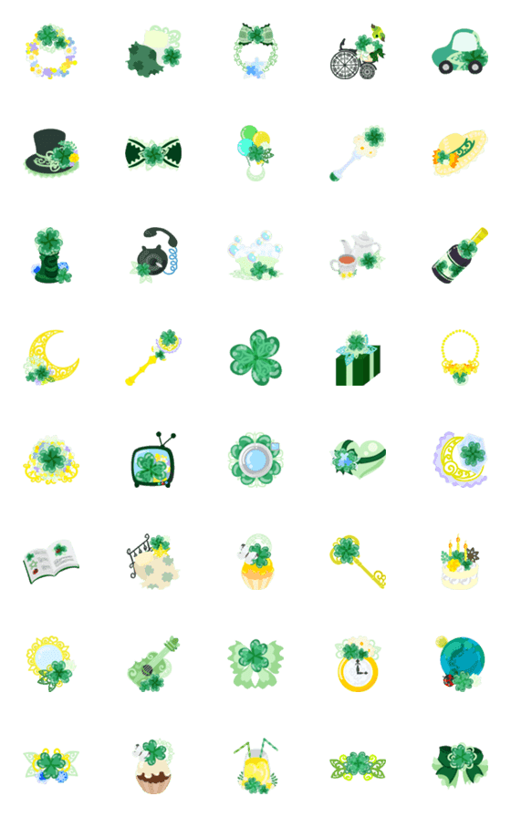 [LINE絵文字]Clover Jewels Emoji 2の画像一覧