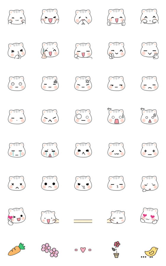 [LINE絵文字]Puti The Tiny Cat Emojiの画像一覧