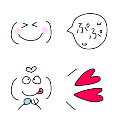 [LINE絵文字] 超シンプル顔文字♡の画像