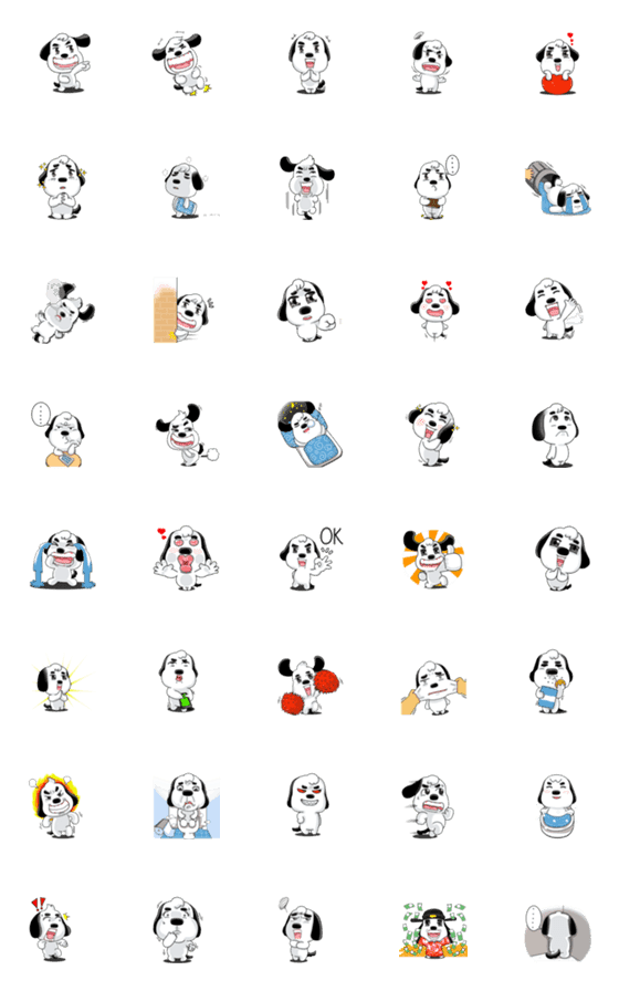 [LINE絵文字]Emoji, PungPung - A funy dogの画像一覧