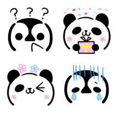 [LINE絵文字] パンダとペンギンの顔文字風・絵文字2の画像