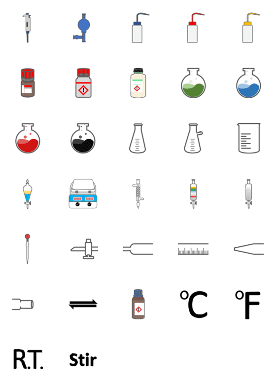 [LINE絵文字]Chemistry Experiment discussion emojiの画像一覧