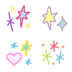 [LINE絵文字] パステルきらきら絵文字の画像