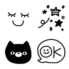 シンプル黒3★文末に添えて♡の絵文字メイン画像