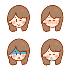 [LINE絵文字] 大人女子のシンプル絵文字【セミロング】の画像