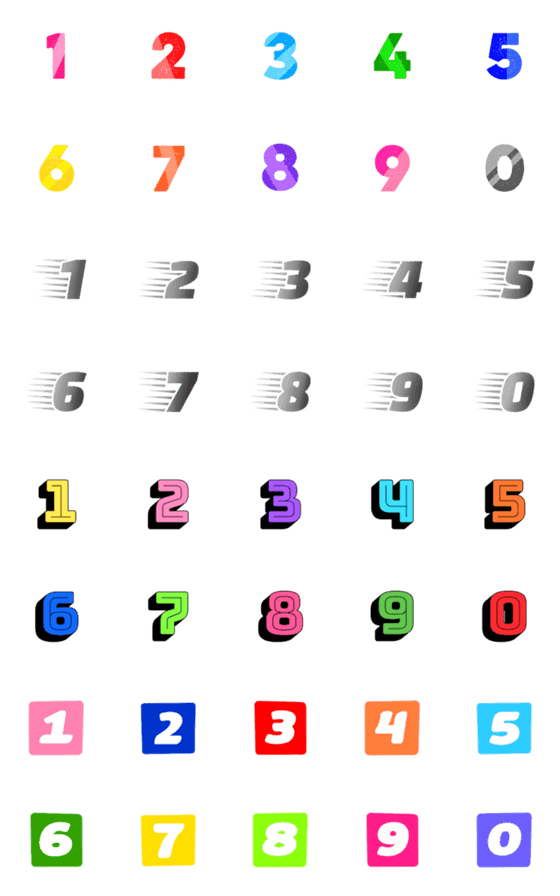 Line絵文字 かわいい数字でスケジューリング 2 40種類 1円