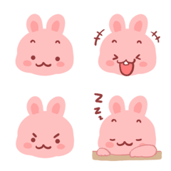 [LINE絵文字] Cute Pink Rabbit face PiPiの画像