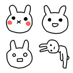 [LINE絵文字] 白うさぎのうさたろう絵文字の画像