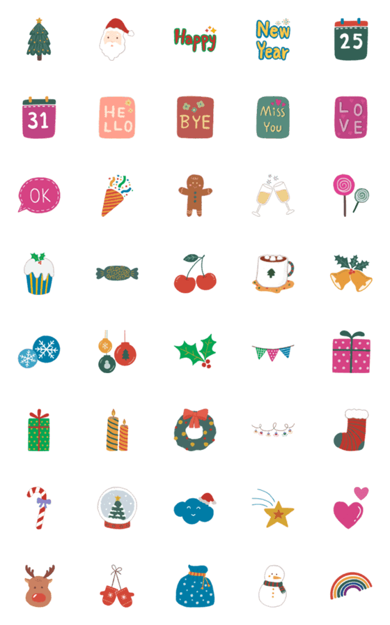 [LINE絵文字]Christmas celebration emojiの画像一覧