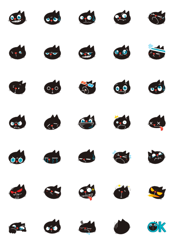 [LINE絵文字]MEME CAT Emojiの画像一覧