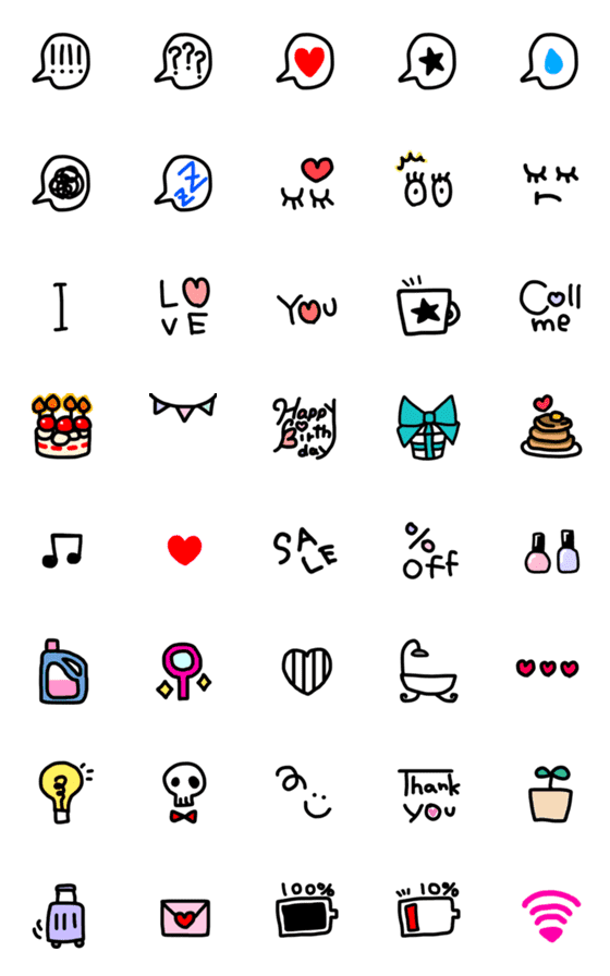 [LINE絵文字]プリチー絵文字の画像一覧