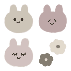 [LINE絵文字] くすみピンクのふわふわうさぎの画像