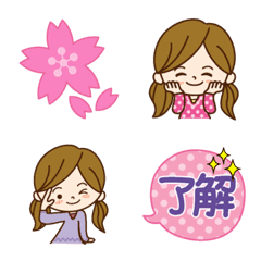 [LINE絵文字] 春に使えるかわいい女子♡絵文字の画像