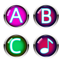 [LINE絵文字] Colorful Buttons letter emoji-lettersの画像