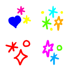 [LINE絵文字] きらきら絵文字ビビッドカラーの画像