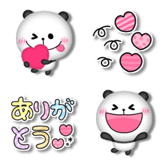 [LINE絵文字] ぷくかわ♡ゆるっとぱんだ カラフルmixの画像