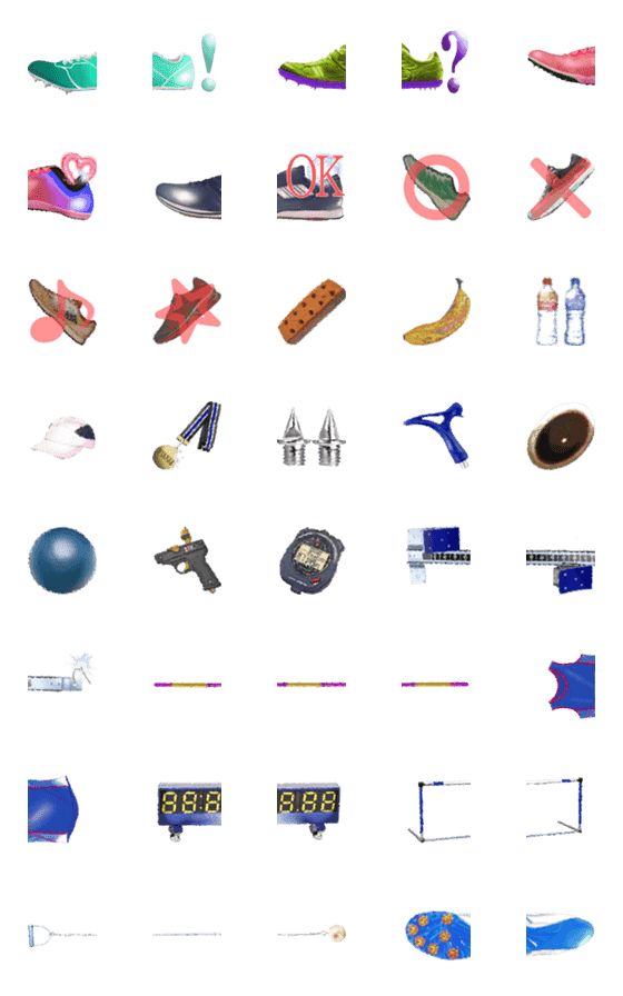 [LINE絵文字]写真みたいな陸上競技絵文字の画像一覧