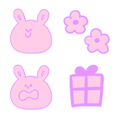 [LINE絵文字] Pink purple  rabbitの画像