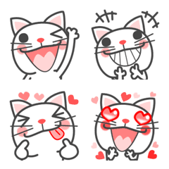 [LINE絵文字] 会話で使おう！クールで可愛い猫絵文字の画像